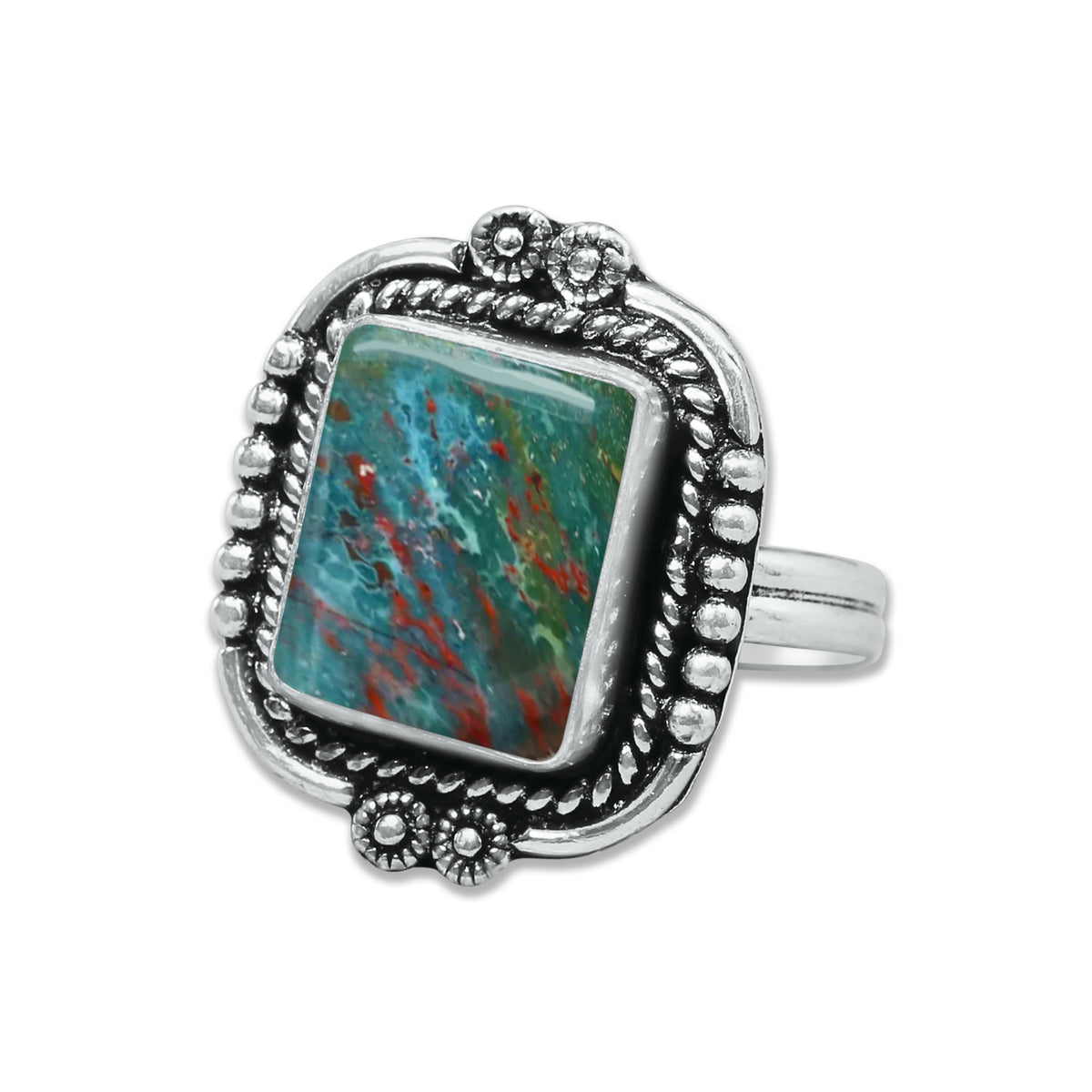 Bloodstone Rings – Handmade, Silver-Plated, Deep Earthy Strength (Made to Order)