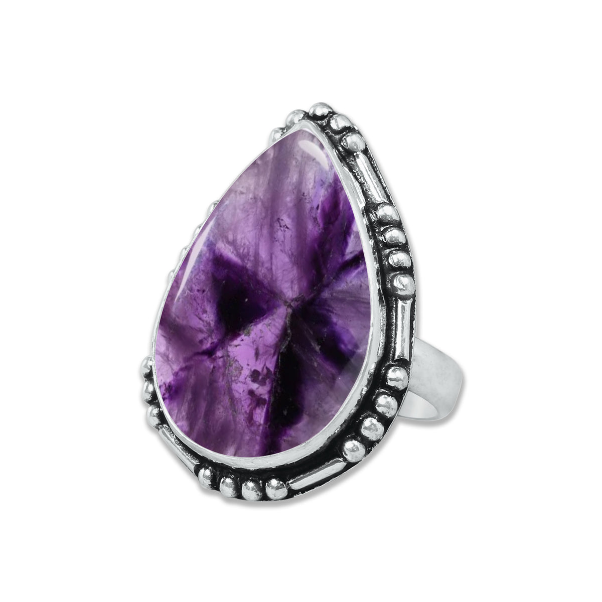 Natürliche Amethyst-Edelsteinringe für Frauen, lila Amethyst-Kristall, handgefertigte Großhandelsringe zum Massenverkauf