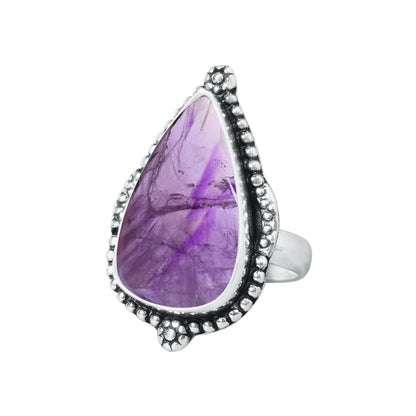 Natürliche Amethyst-Edelsteinringe für Frauen, lila Amethyst-Kristall, handgefertigte Großhandelsringe zum Massenverkauf