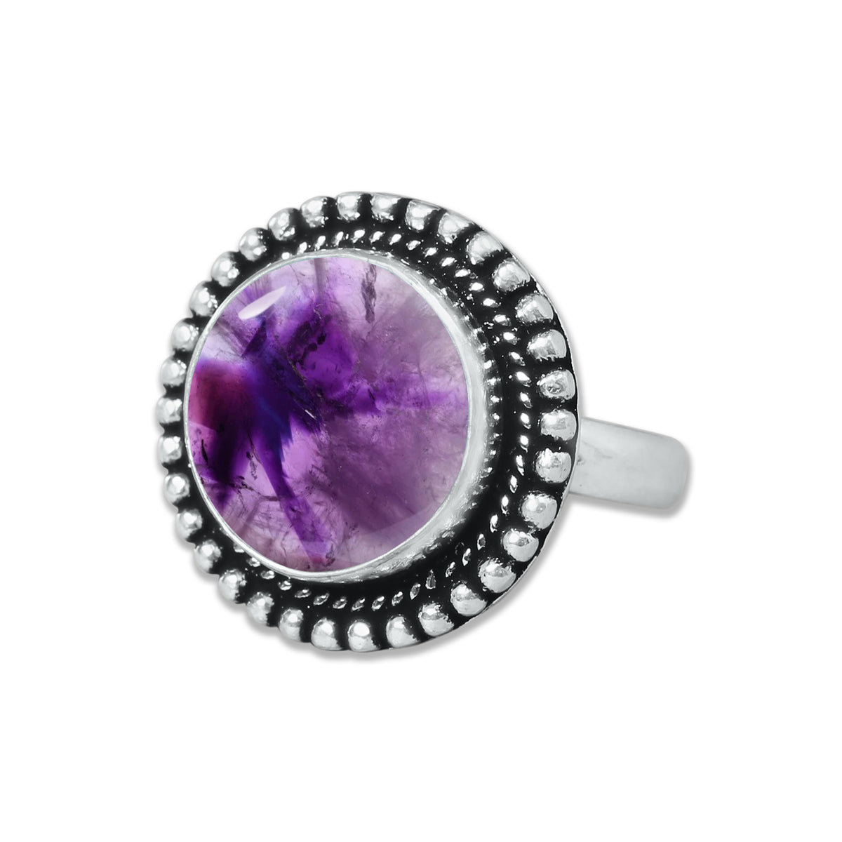 Natürliche Amethyst-Edelsteinringe für Frauen, lila Amethyst-Kristall, handgefertigte Großhandelsringe zum Massenverkauf