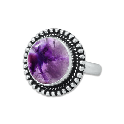 Natürliche Amethyst-Edelsteinringe für Frauen, lila Amethyst-Kristall, handgefertigte Großhandelsringe zum Massenverkauf