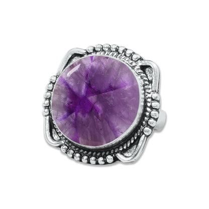Natürliche Amethyst-Edelsteinringe für Frauen, lila Amethyst-Kristall, handgefertigte Großhandelsringe zum Massenverkauf