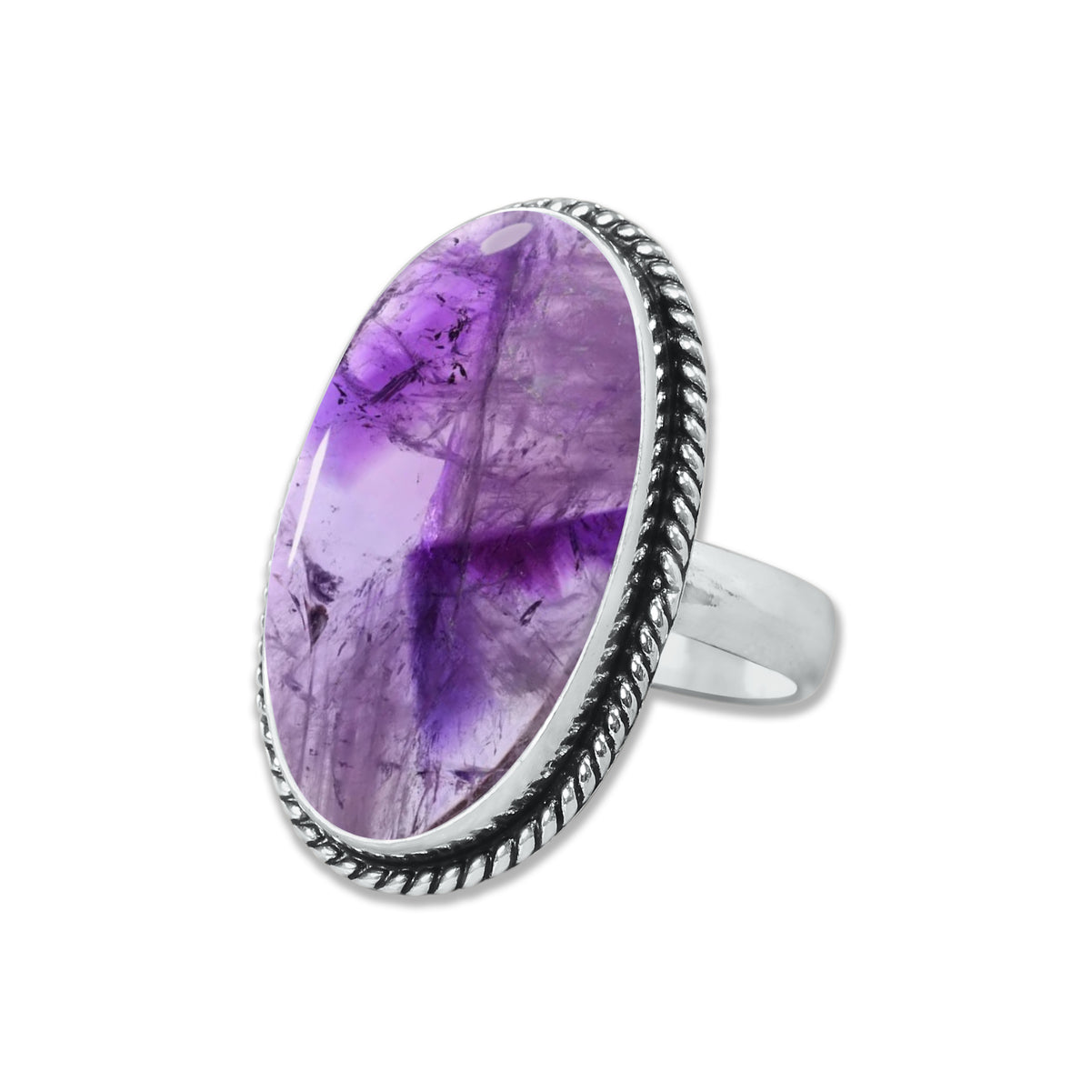 Natürliche Amethyst-Edelsteinringe für Frauen, lila Amethyst-Kristall, handgefertigte Großhandelsringe zum Massenverkauf