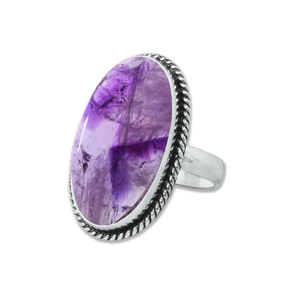 Natürliche Amethyst-Edelsteinringe für Frauen, lila Amethyst-Kristall, handgefertigte Großhandelsringe zum Massenverkauf