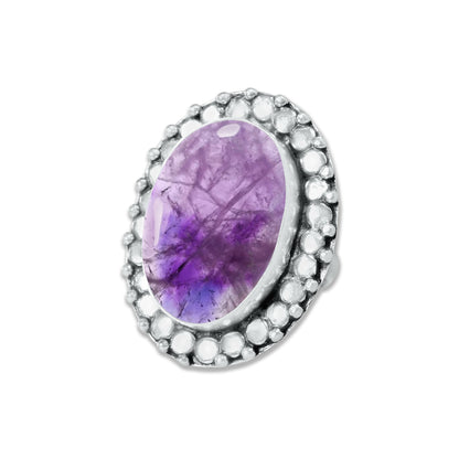 Natürliche Amethyst-Edelsteinringe für Frauen, lila Amethyst-Kristall, handgefertigte Großhandelsringe zum Massenverkauf