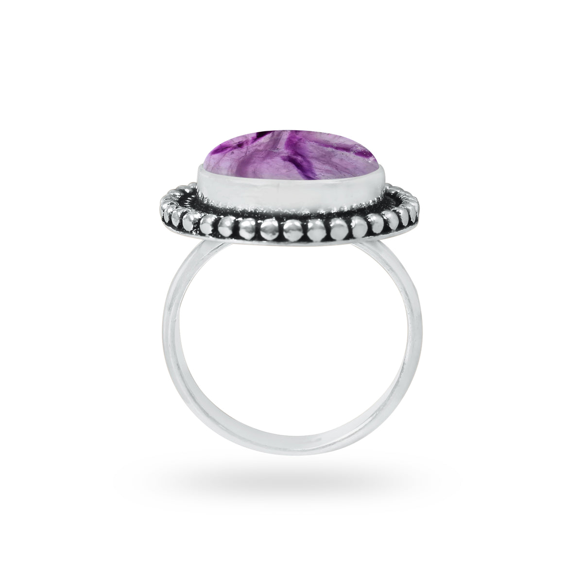 Natürliche Amethyst-Edelsteinringe für Frauen, lila Amethyst-Kristall, handgefertigte Großhandelsringe zum Massenverkauf
