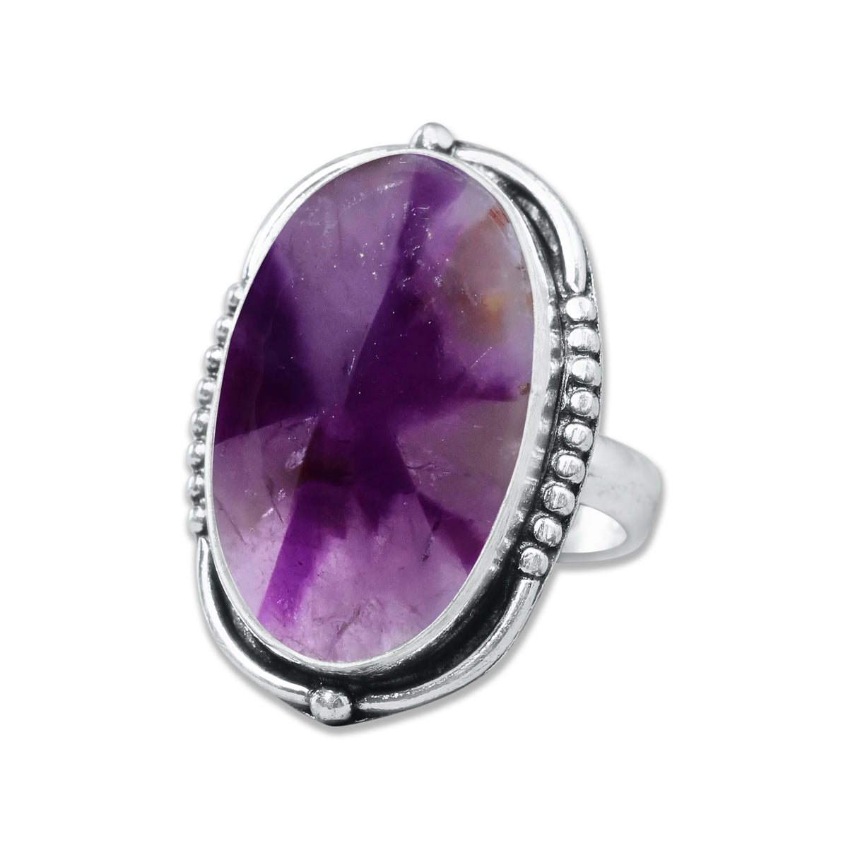 Natürliche Amethyst-Edelsteinringe für Frauen, lila Amethyst-Kristall, handgefertigte Großhandelsringe zum Massenverkauf