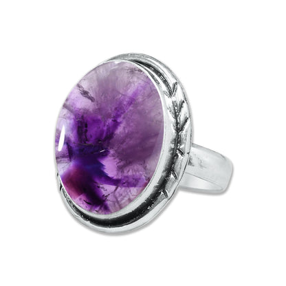 Natürliche Amethyst-Edelsteinringe für Frauen, lila Amethyst-Kristall, handgefertigte Großhandelsringe zum Massenverkauf