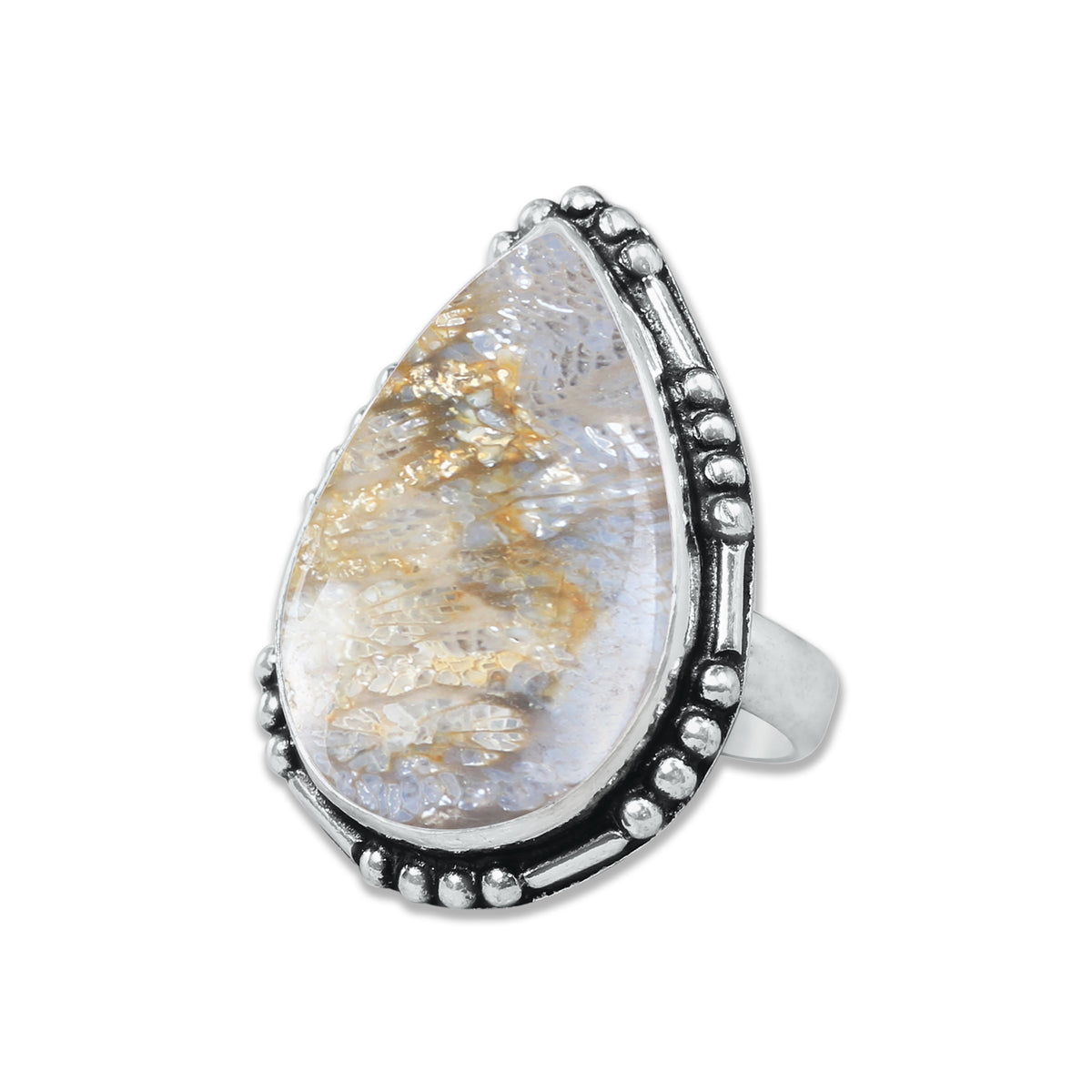 Fossil Coral Rings – Handmade, Silver-Plated, Ancient Ocean Energy (Made to Order, US Sizes 6–10)