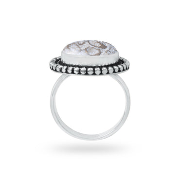 Fossil Coral Rings – Handmade, Silver-Plated, Ancient Ocean Energy (Made to Order, US Sizes 6–10)