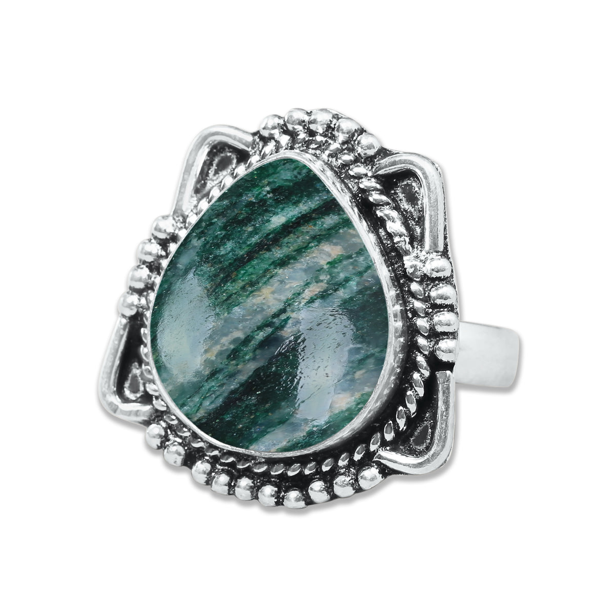 Green Aventurine Rings – Handmade, Silver-Plated, Soft Green Glow (Made to Order, US Sizes 6–10)