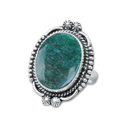 Green Aventurine Rings – Handmade, Silver-Plated, Soft Green Glow (Made to Order, US Sizes 6–10)