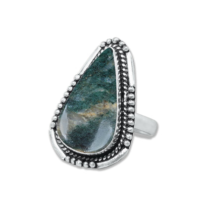 Green Aventurine Rings – Handmade, Silver-Plated, Soft Green Glow (Made to Order, US Sizes 6–10)