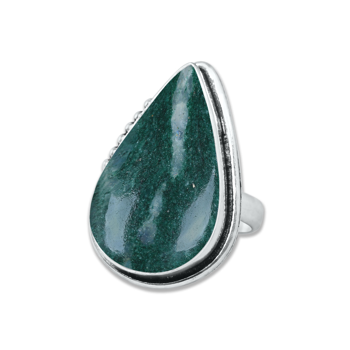 Green Aventurine Rings – Handmade, Silver-Plated, Soft Green Glow (Made to Order, US Sizes 6–10)