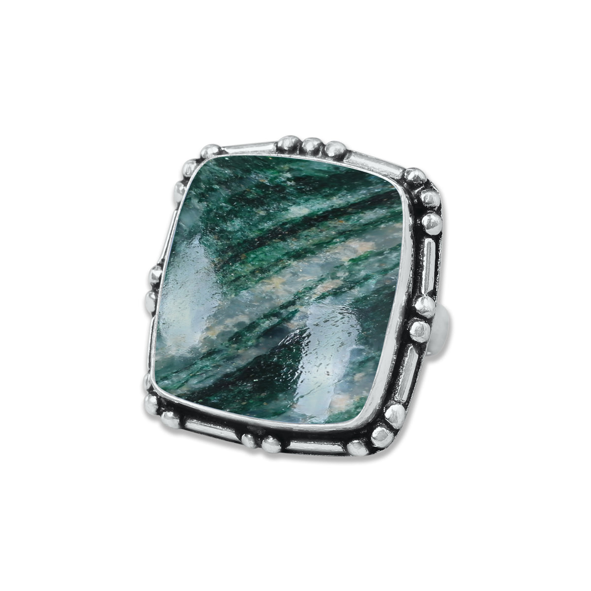 Green Aventurine Rings – Handmade, Silver-Plated, Soft Green Glow (Made to Order, US Sizes 6–10)
