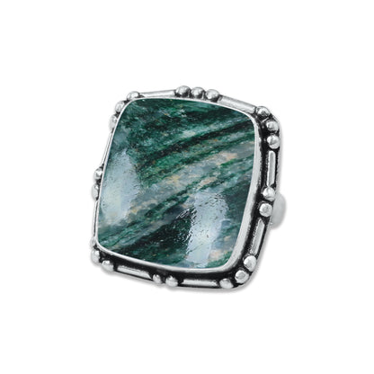 Green Aventurine Rings – Handmade, Silver-Plated, Soft Green Glow (Made to Order, US Sizes 6–10)
