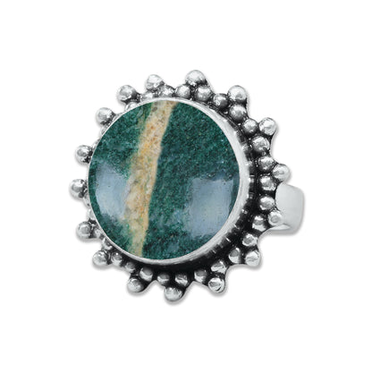 Green Aventurine Rings – Handmade, Silver-Plated, Soft Green Glow (Made to Order, US Sizes 6–10)