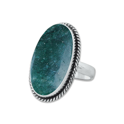 Green Aventurine Rings – Handmade, Silver-Plated, Soft Green Glow (Made to Order, US Sizes 6–10)