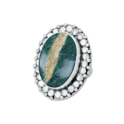 Green Aventurine Rings – Handmade, Silver-Plated, Soft Green Glow (Made to Order, US Sizes 6–10)
