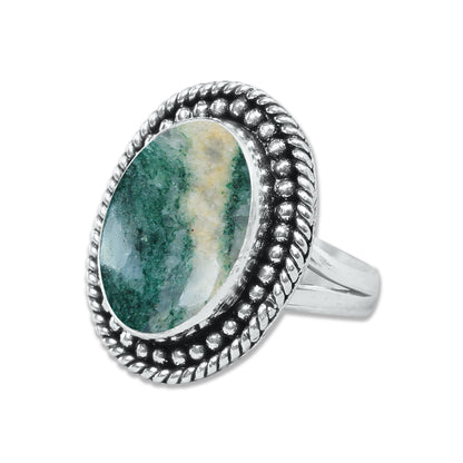 Green Aventurine Rings – Handmade, Silver-Plated, Soft Green Glow (Made to Order, US Sizes 6–10)