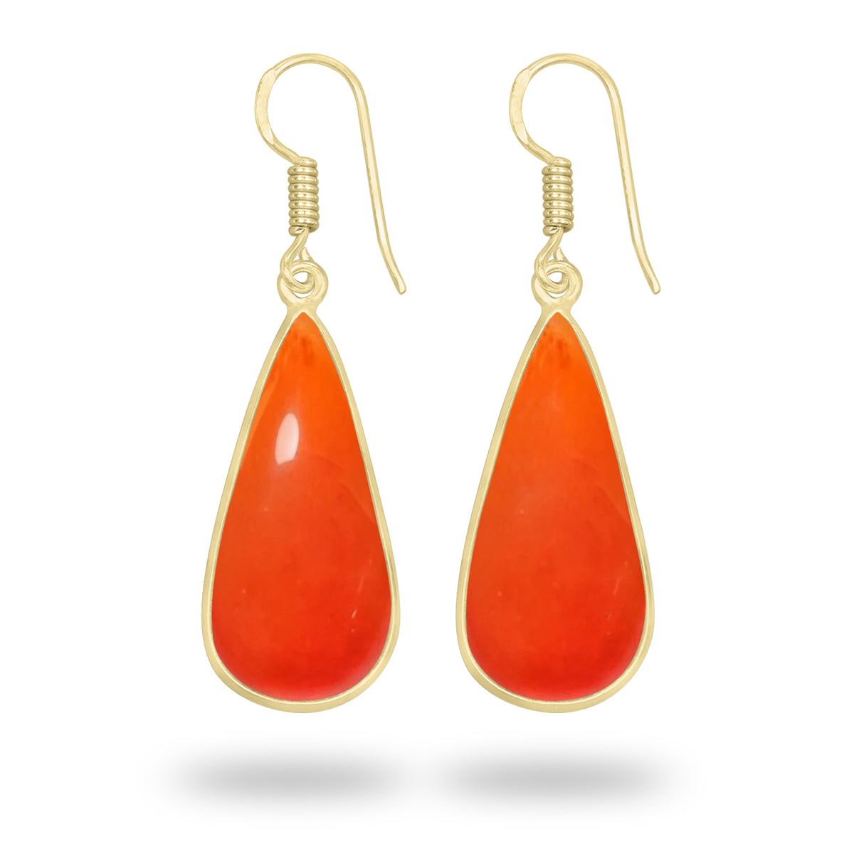 Carnelian Earrings – 18K Gold-Plated Bezel, Handmade Minimal Design | Made to Order