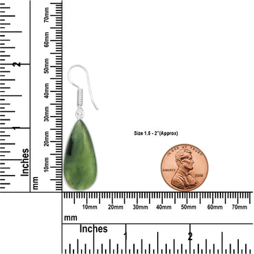 Nephrite Jade Earrings – Silver-Plated Bezel, Handmade Minimal