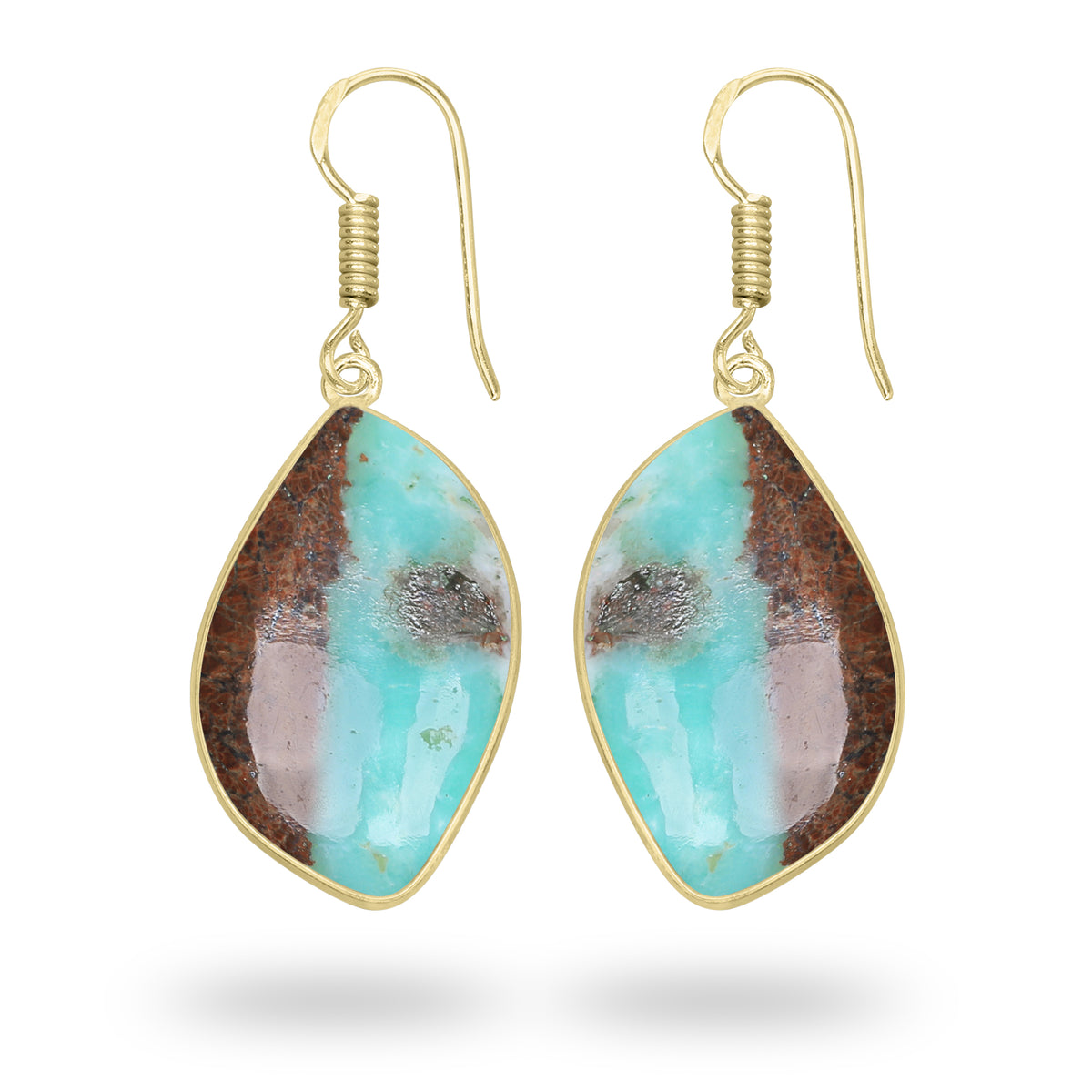Chrysoprase Earrings – 18K Gold-Plated Bezel, Handmade Minimal Design | Made to Order