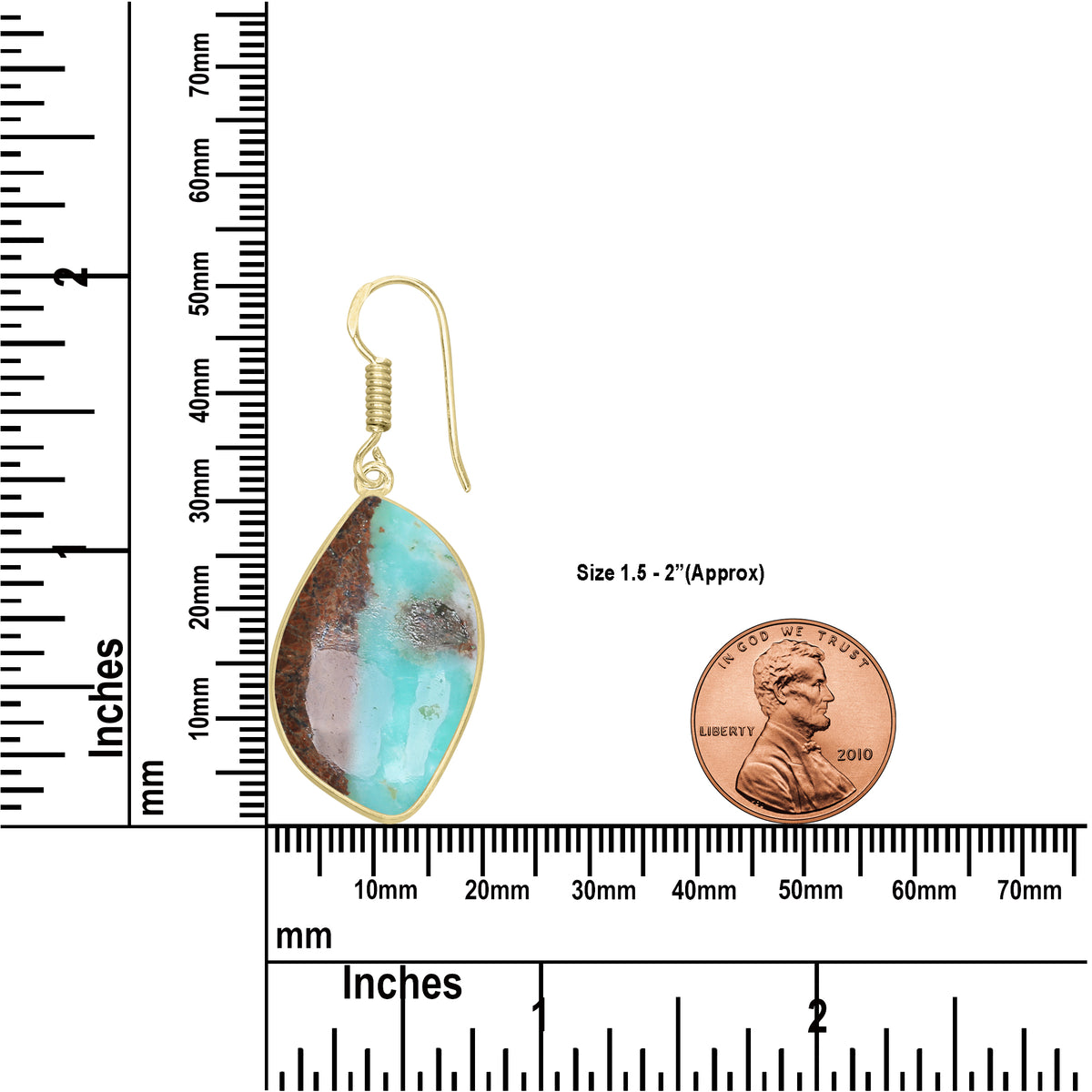 Chrysoprase Earrings – 18K Gold-Plated Bezel, Handmade Minimal Design | Made to Order