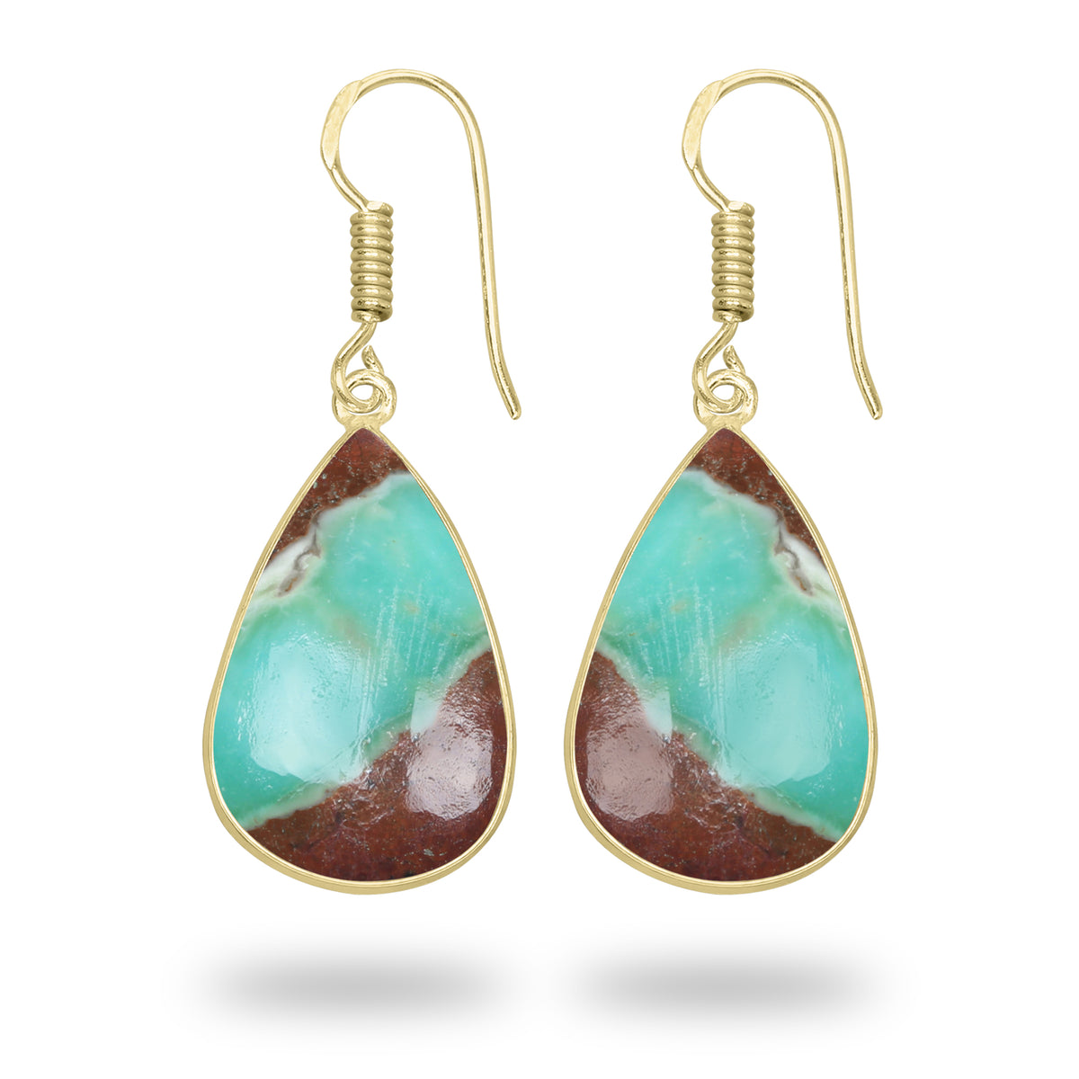 Chrysoprase Earrings – 18K Gold-Plated Bezel, Handmade Minimal Design | Made to Order