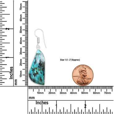 Chrysocolla Earrings – Silver-Plated Bezel, Handmade Design | Made to Order
