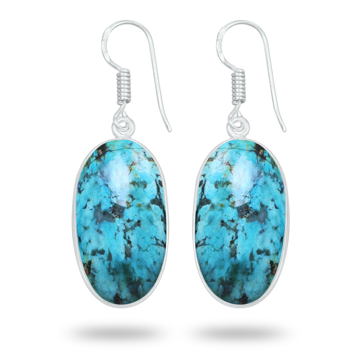 Chrysocolla Earrings – Silver-Plated Bezel, Handmade Design | Made to Order