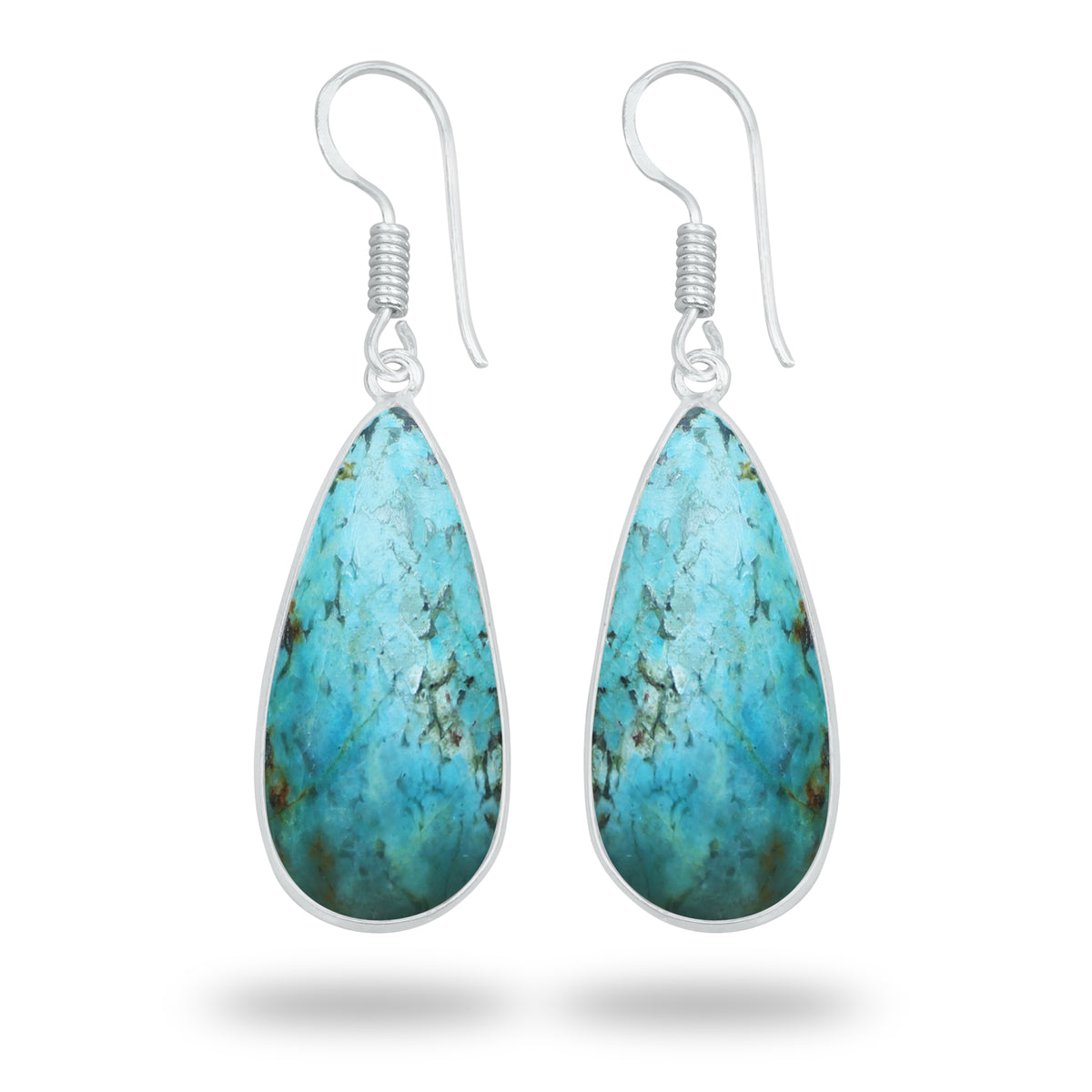 Chrysocolla Earrings – Silver-Plated Bezel, Handmade Design | Made to Order