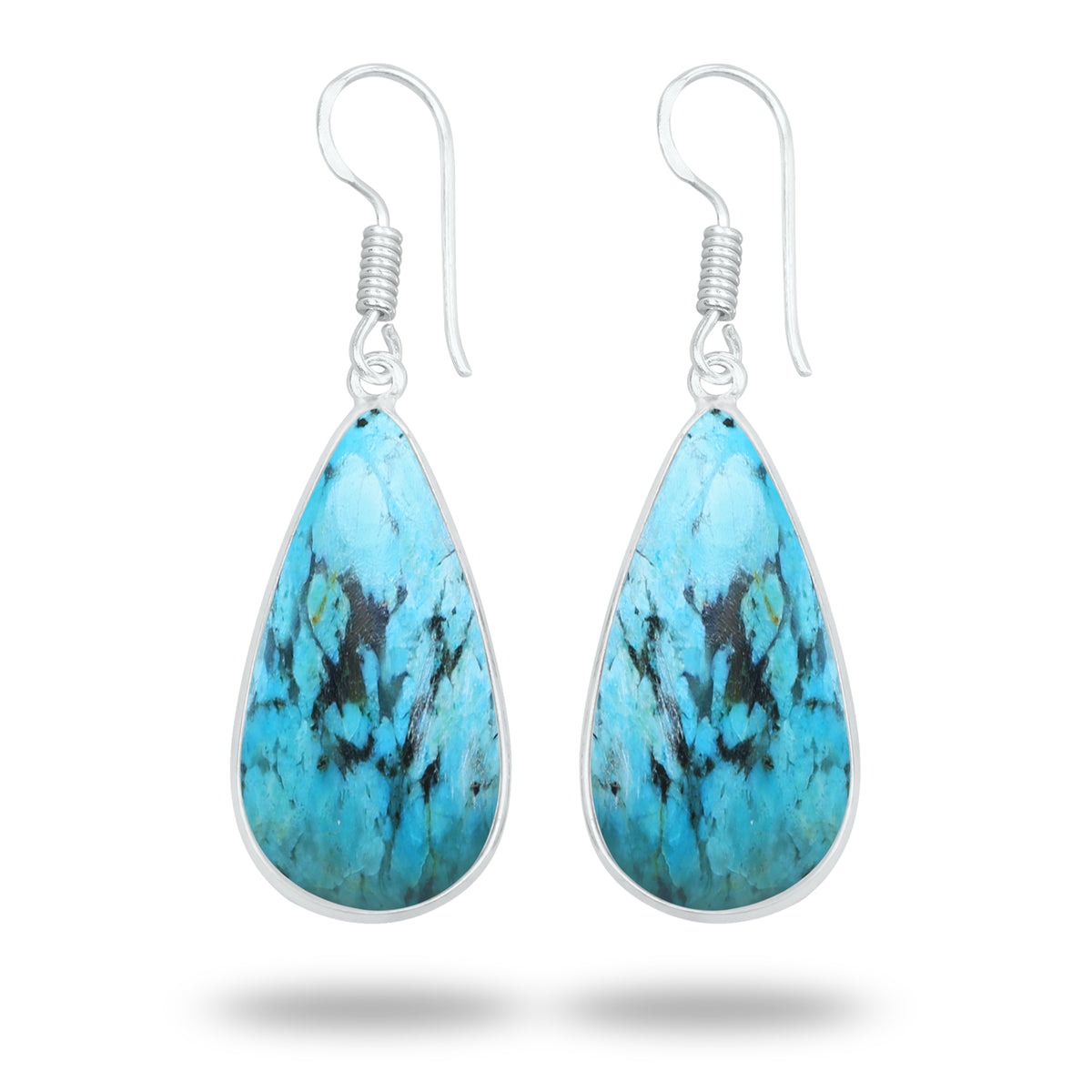 Chrysocolla Earrings – Silver-Plated Bezel, Handmade Design | Made to Order