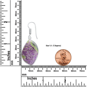 Stichtite Earrings – Silver-Plated Bezel, Handmade Design