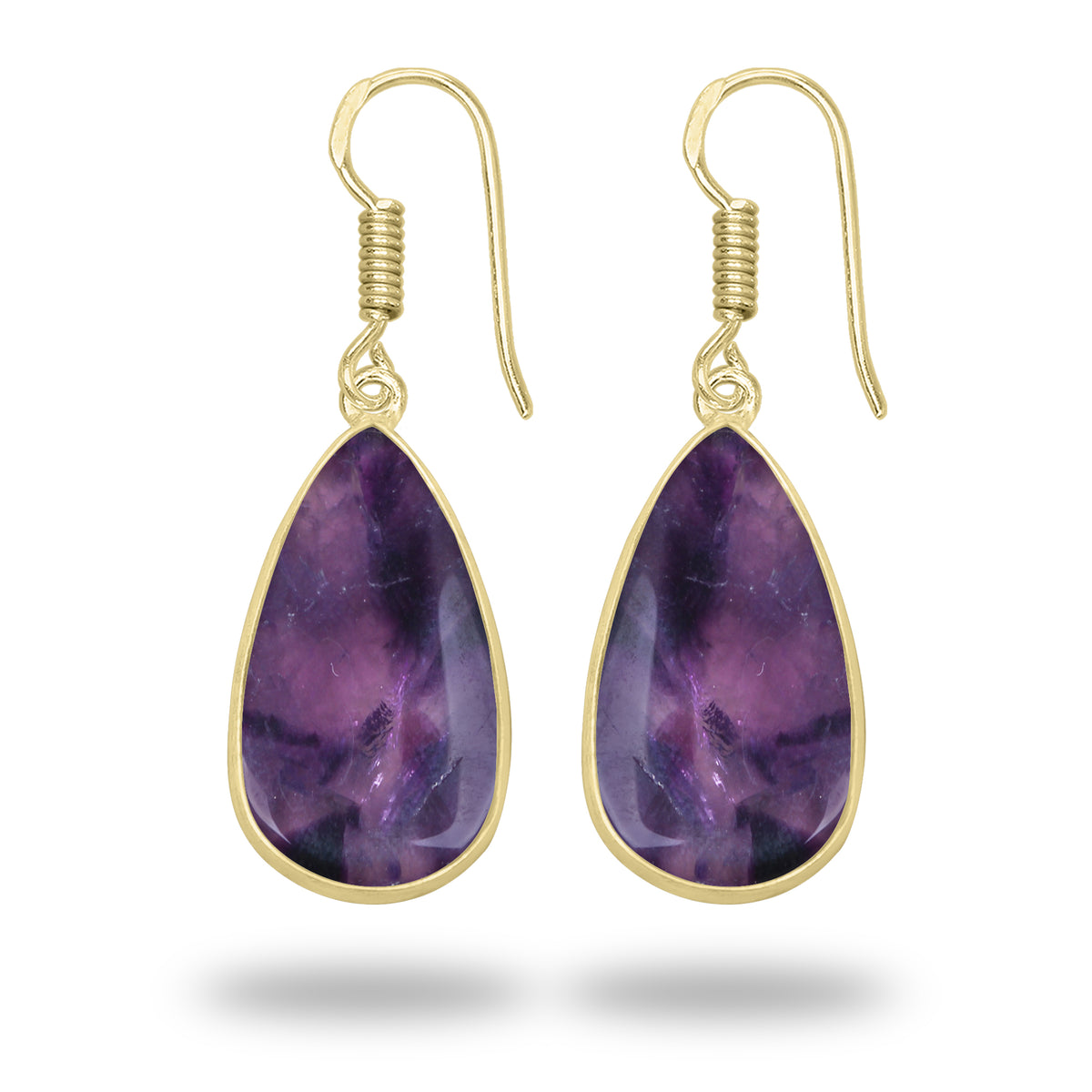 Amethyst Earrings – 18K Gold-Plated Bezel, Handmade Minimal Design | Made to Order