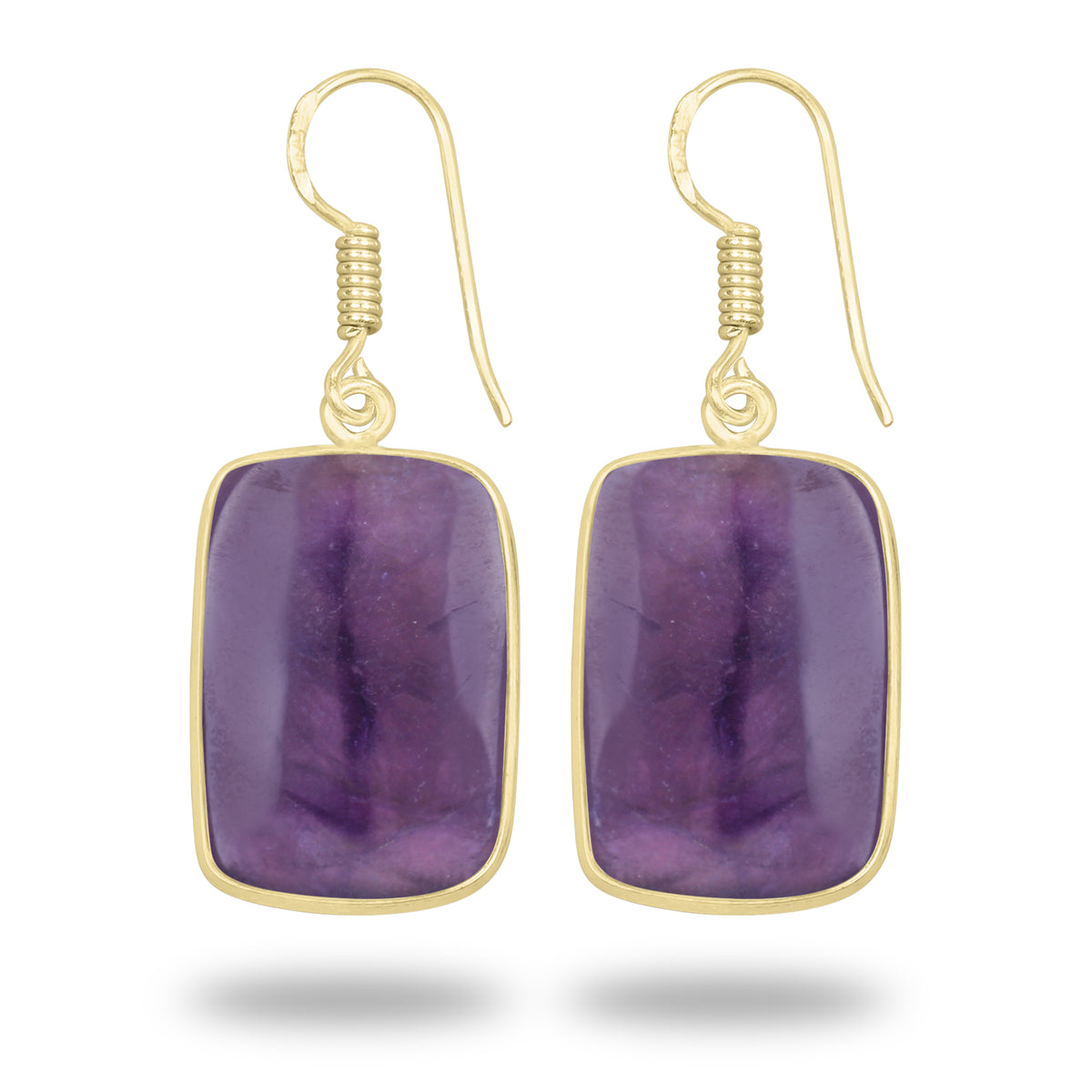 Amethyst Earrings – 18K Gold-Plated Bezel, Handmade Minimal Design | Made to Order