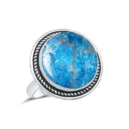 Azurite Chrysocolla Rings – Silver-Plated, Handmade, Ocean Blue (US Sizes 6–10, Non-Adjustable) | Wholesale