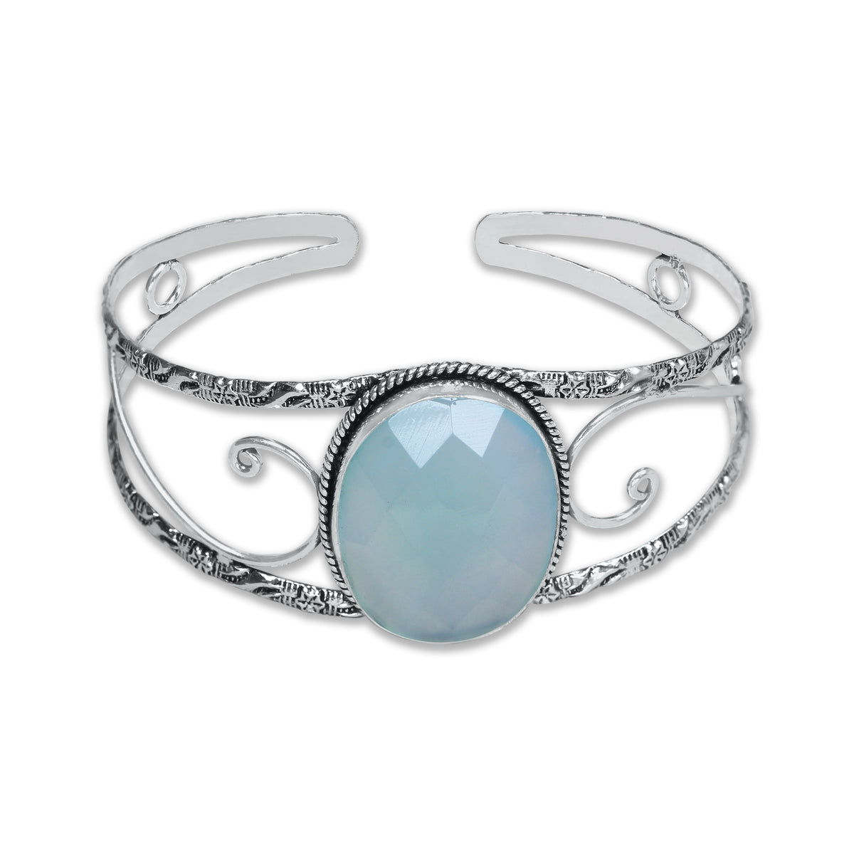 Chunky Gemstone Cuff Bangles – Silver-Plated, Handmade, Bold Boho Style | Wholesale