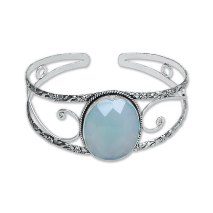 Chunky Gemstone Cuff Bangles – Silver-Plated, Handmade, Bold Boho Style | Wholesale