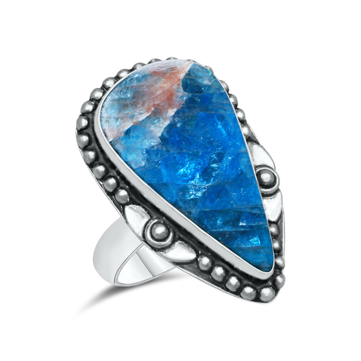 Azurite Chrysocolla Rings – Silver-Plated, Handmade, Ocean Blue (US Sizes 6–10, Non-Adjustable) | Wholesale