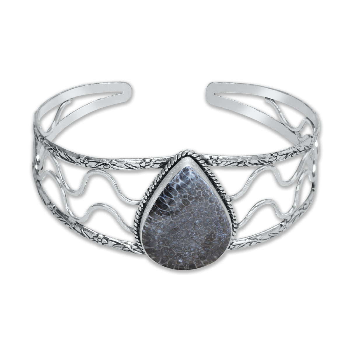 Chunky Gemstone Cuff Bangles – Silver-Plated, Handmade, Bold Boho Style | Wholesale