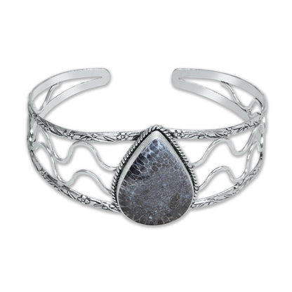 Chunky Gemstone Cuff Bangles – Silver-Plated, Handmade, Bold Boho Style | Wholesale