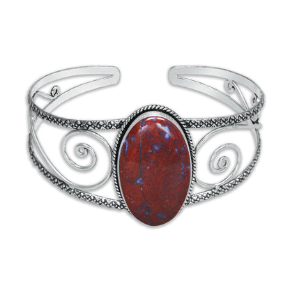 Chunky Gemstone Cuff Bangles – Silver-Plated, Handmade, Bold Boho Style | Wholesale