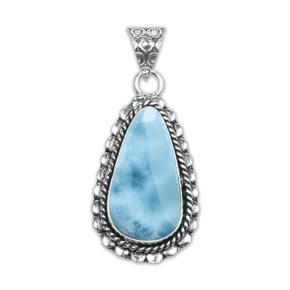 Larimar Artisan Pendants – Silver-Plated, Handmade (Made to Order) | Wholesale