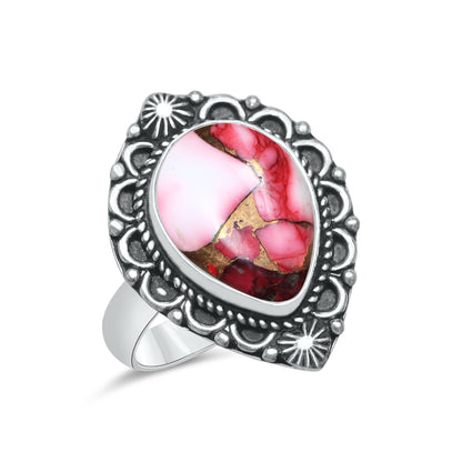 Red Mojave Copper Turquoise Rings | Boho Statement Rings | Wholesale