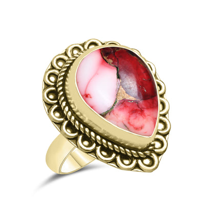 Red Mojave Copper Turquoise Rings | Boho Statement Rings | Wholesale