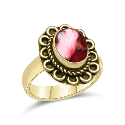 Red Mojave Copper Turquoise Rings | Boho Statement Rings | Wholesale