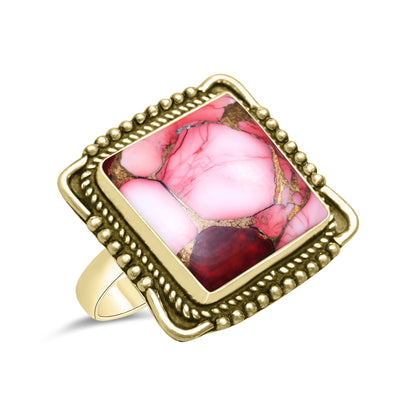 Red Mojave Copper Turquoise Rings | Boho Statement Rings | Wholesale