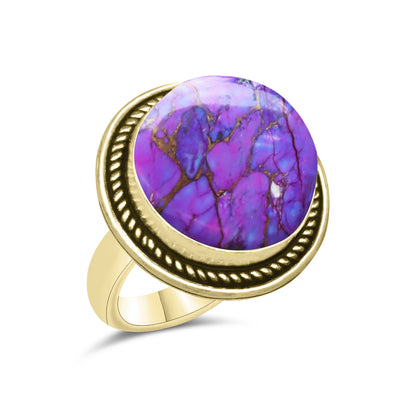 Purple Copper Turquoise Rings | Boho Statement Rings | Wholesale
