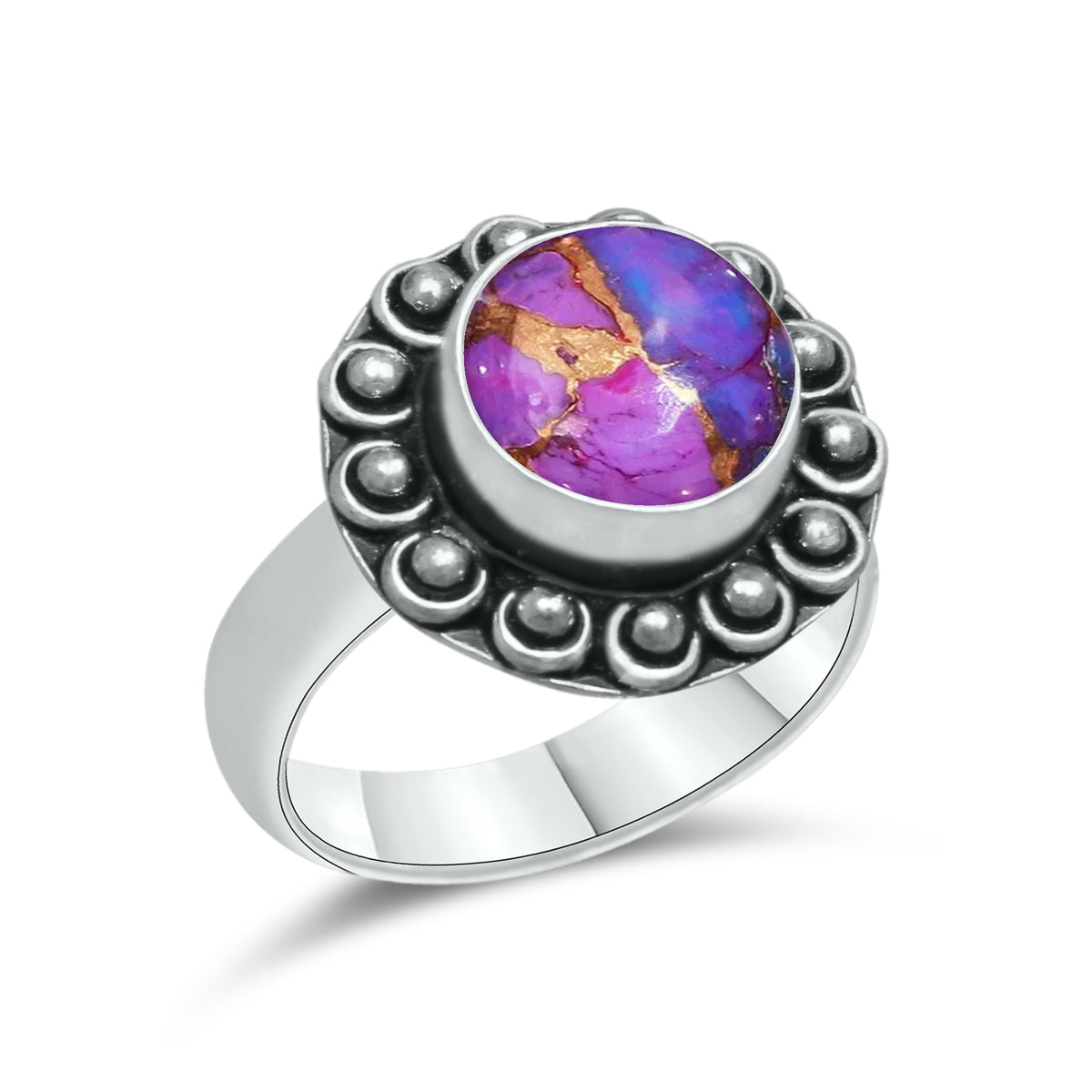 Purple Copper Turquoise Rings | Boho Statement Rings | Wholesale